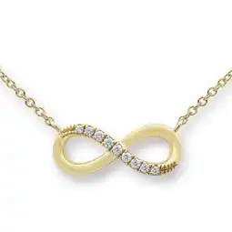 Costco 0.06ctw Round Brilliant Cut Diamond Infinity Necklace, 14ct Yellow Gold offer