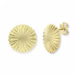 Costco 14ct Yellow Gold Textured Disc Stud Earrings offer