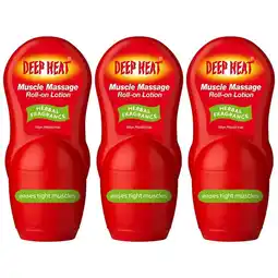 Costco Deep Heat Muscle Massage Roll-on Lotion, 3 x 50ml offer