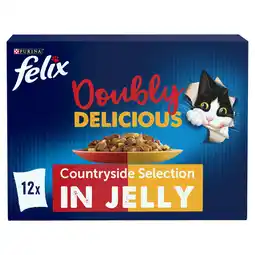 Iceland FELIX Doubly Delicious Countryside Selection in Jelly Wet Cat Food 12x85g offer