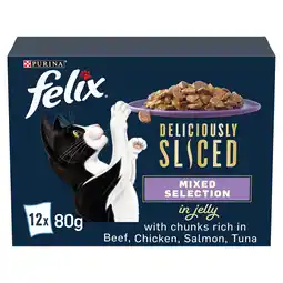 Iceland FELIX Deliciously Sliced Mixed Selection in Jelly Wet Cat Food 12x80g offer