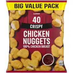 Iceland Iceland 40 (approx.) Crispy Chicken Nuggets 840g offer
