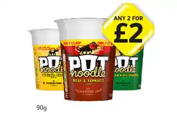 Londis Pot Noodle Original, Beef & Tomato, Chicken & Mushroom offer