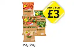 Londis Jack's Baby Carrots, Brussels Sprouts, Mixed Vegetables, Broccoli Florets, Cauliflower Florets offer