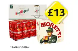 Londis San Miguel, Estrella, Moretti offer