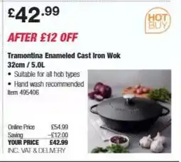 Costco Tramontina Enameled Cast Iron Wok offer