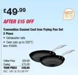Costco Tramontina Enamel Cast Iron Frying Pan Set 2 Piece offer
