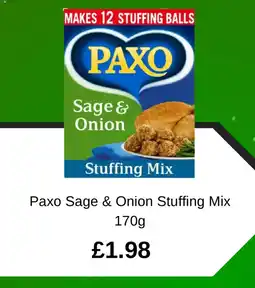 Asda Paxo Sage & Onion Stuffing Mix offer