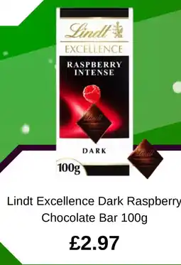 Asda Lindt Excellence Dark Raspberry Chocolate Bar offer