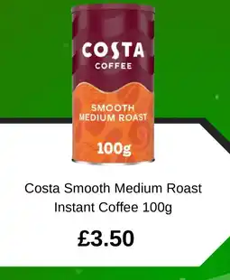 Asda Costa Smooth Medium Roast Instant Coffee offer