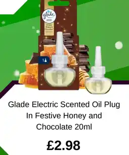 Asda Glade Electric Scented Oil Plug In Festive Honey and Chocolate offer