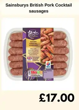 Sainsbury's Sainsburys British Pork Cocktail sausages offer