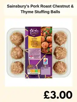 Sainsbury's Sainsbury's Pork Roast Chestnut & Thyme Stuffing Balls offer