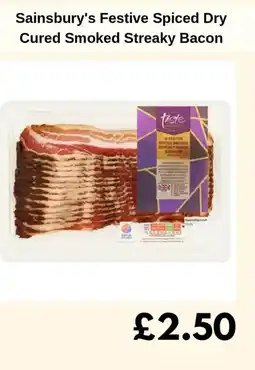 Sainsbury's Sainsbury's Festive Spiced Dry Cured Smoked Streaky Bacon offer