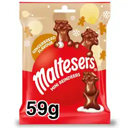 Iceland Maltesers Mini Reindeer Gingerbread Chocolate Christmas Treats Bag 59g offer