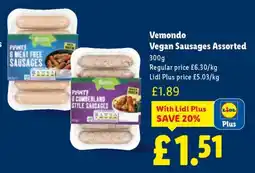 Lidl Vemondo Vegan Sausages Assorted offer