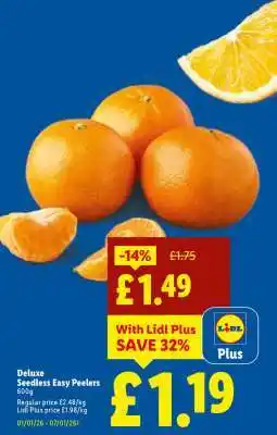 Lidl Deluxe Seedless Easy Peelers offer