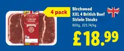 Lidl Birchwood XXL 4 British Beef Sirloin Steaks offer