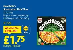 Lidl Goodfella’s Stonebaked Thin Pizza offer