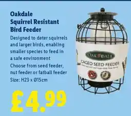 Lidl Oakdale Squirrel Resistant Bird Feeder offer