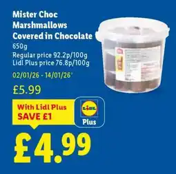 Lidl Mister Choc Marshmallows Covered in Chocolate offer