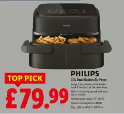Lidl PHILIPS 7.1L Dual Basket Air Fryer offer