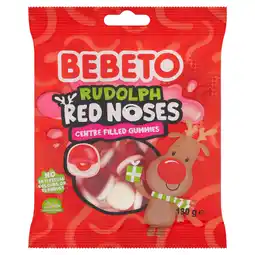 Iceland Bebeto Rudolph Red Noses Centre Filled Gummies 130g offer