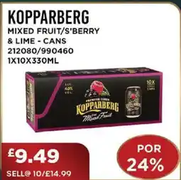 Bestway KOPPARBERG Mixed fruit/s'berry & lime - cans offer