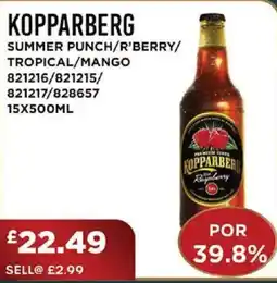 Bestway KOPPARBERG Summer punch/r'berry/ tropical/mango offer