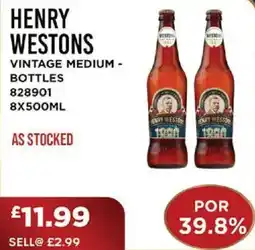 Bestway HENRY WESTONS Vintage medium - bottles offer