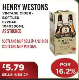 Bestway HENRY WESTONS Vintage cider - bottles offer