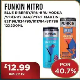Bestway FUNKIN NITRO Blue r'berry/irn-bru vodka /s'berry daq/p’frt martini offer
