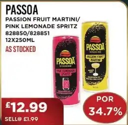 Bestway PASSOA Passion fruit martini/ pink lemonade spritz offer
