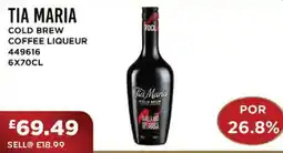 Bestway TIA MARIA Cold brew coffee liqueur offer