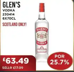 Bestway GLEN'S Vodka offer