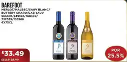 Bestway BAREFOOT Merlot/malbec/sauv blanc/ buttery chard/cab sauv offer