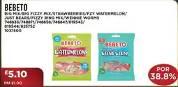 Bestway BEBETO Big mix/big fizzy mix/strawberries/fzy watermelon/ just bears/fizzy ring mix/wennie worms offer