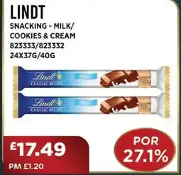 Bestway LINDT Snacking milk/ cookies & cream offer