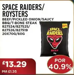 Bestway SPACE RAIDERS/ ROYSTERS eef/pickled onion/saucy bbq/t-bone steak offer