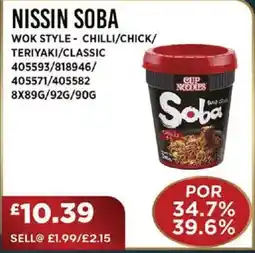 Bestway NISSIN SOBA Wok style - chilli/chick/ teriyaki/classic offer