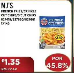 Bestway MJ'S French fries/crinkle cut chips/s'cut chips offer