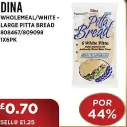 Bestway DINA Wholemeal/white - large pitta bread offer