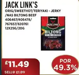 Bestway JACK LINK'S Orig/sweethot/teriyaki - jerky /nas biltong beef offer