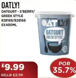 Bestway OATLY! Oatgurt - s'berry/ greek style offer