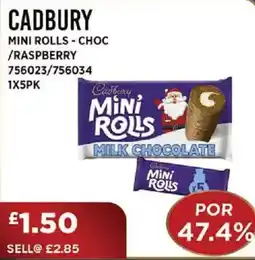 Bestway CADBURY Mini rolls - choc /raspberry offer
