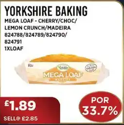 Bestway YORKSHIRE BAKING Mega loaf - cherry/choc/ lemon crunch/madeira offer