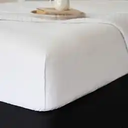 Costco Belledorm 1200 Thread Count Cotton White Fitted Sheet in 3 Sizes offer