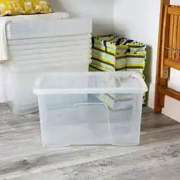 Costco Wham 60L Crystal Clear Plastic Box and Lid - 5 Pack offer