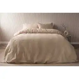 Costco Belledorm Waffle Stripe Taupe Duvet Set, in 4 Sizes offer