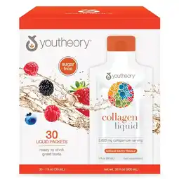 Costco Youtheory Collagen Liquid Natural Berry, 30 Count offer
